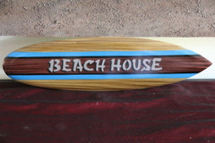 NEW Bali Handmade Woodie Surfboard BEACH HOUSE Sign - Bali Beach Surfboard Sign