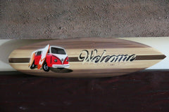 NEW Bali Handmade Air Brushed Surfboard Wall Decor 50cm - Bali WELCOME Surfboard