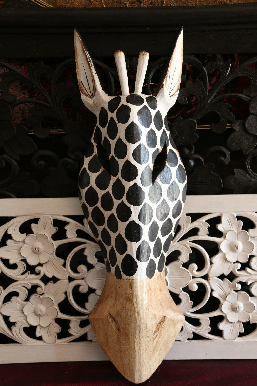 NEW Balinese Hand Carved Wooden African Animal Mask -  African Wall Art