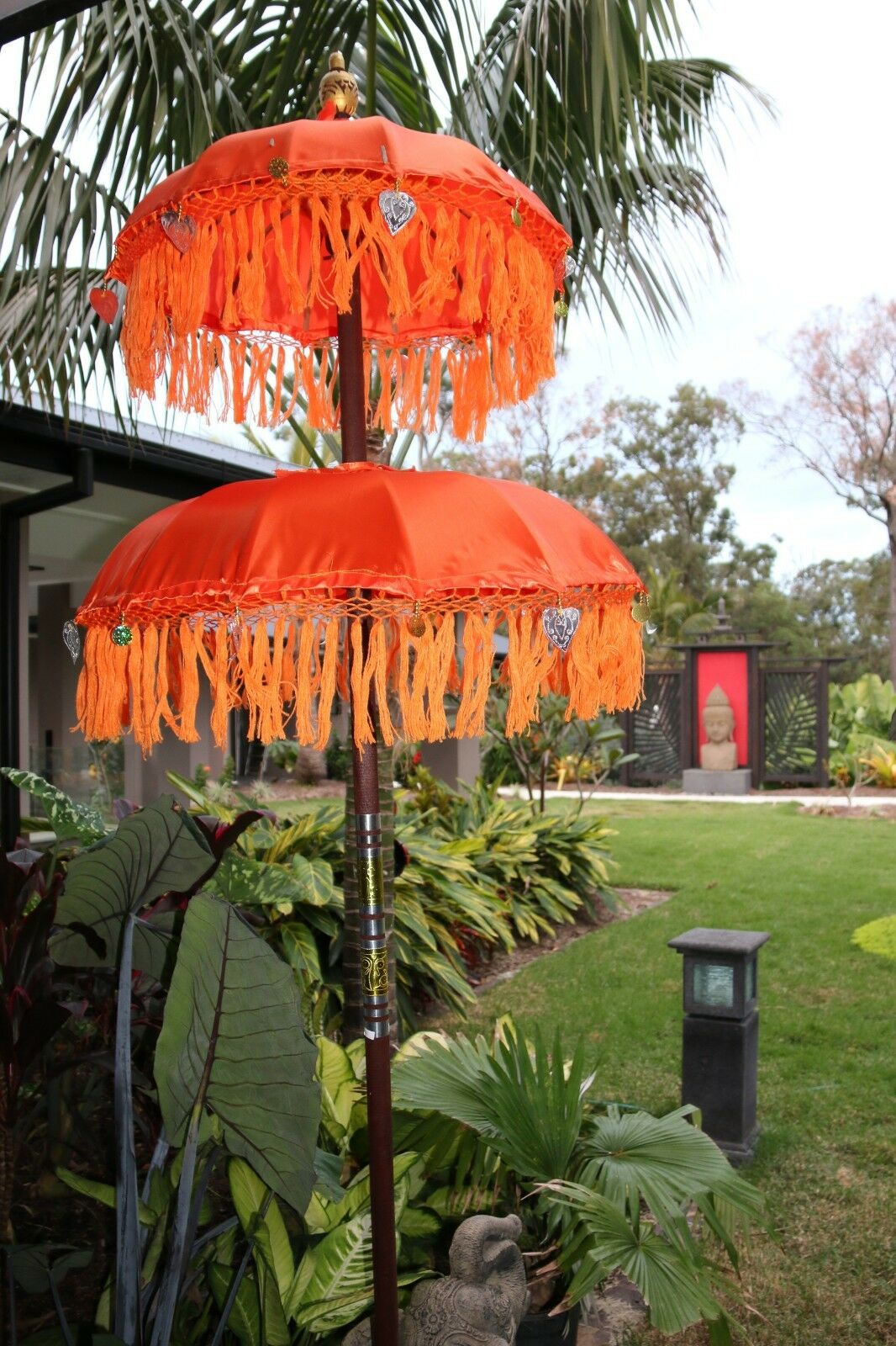 Balinese Double Ceremony Umbrella - Bali Umbrella - Balinese Garden Art