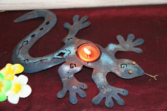 NEW Bali Hand Crafted Metal Gecko Tealight Candle Holder - FREEPOST!!