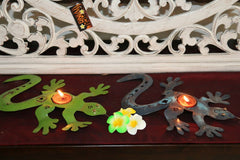 NEW Bali Hand Crafted Metal Gecko Tealight Candle Holder - FREEPOST!!