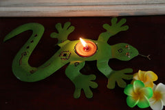 NEW Bali Hand Crafted Metal Gecko Tealight Candle Holder - FREEPOST!!