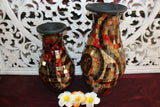NEW Balinese Mosaic Decorative Vase - 2 Sizes!!  Bali Mosaic Vase Red/Brown