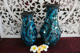 NEW Balinese Mosaic Decorative Vase - 2 Sizes!!  Bali Mosaic Vase Blue Spec