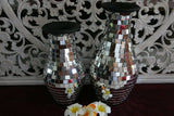NEW Balinese Mosaic Decorative Vase - 2 Sizes!!  Bali Mosaic Vase Mirror/Silver