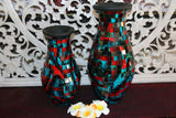 NEW Balinese Mosaic Decorative Vase - 2 Sizes!!  Bali Mosaic Vase Blue/Red