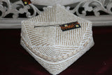 NEW Balinese Hand Crafted Woven & Hand Beaded Baskets  - 3 Sizes - Bali Baskets