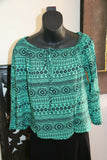 Beautiful 3/4 Sleeve Top - 7 COLOURS AVAIL One Size - Balinese Clothing