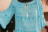Beautiful 3/4 Sleeve Top - 4 COLOURS AVAIL One Size - Balinese Clothing