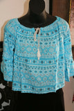 Beautiful 3/4 Sleeve Top - 4 COLOURS AVAIL One Size - Balinese Clothing