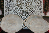 NEW Balinese Hand Woven White Washed Rattan Open Baskets / Trays - 3 sizes avail