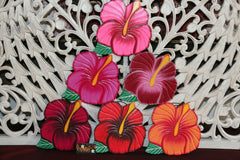 NEW Hand Crafted Balinese MDF Hibiscus Flower - Bali Wall Art