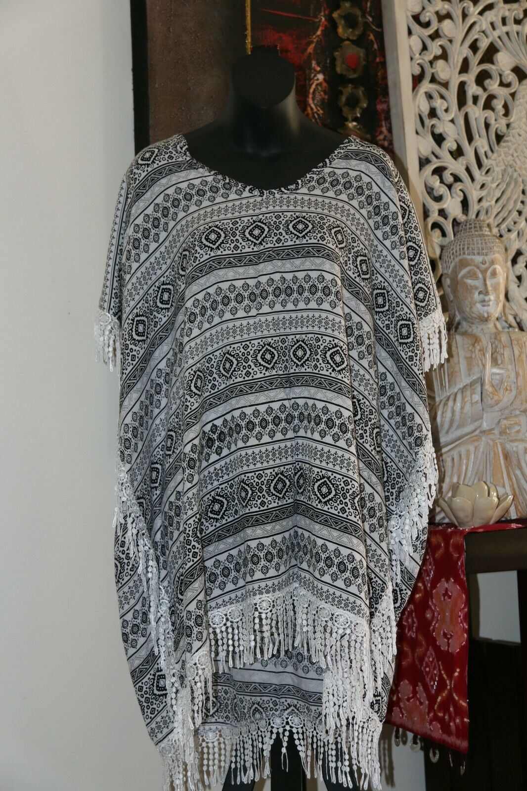 Balinese Short Kaftan - Short Dress / Long Top - MANY COLOURS AVAIL - One Size