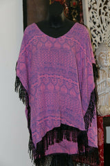 Balinese Short Kaftan - Short Dress / Long Top - MANY COLOURS AVAIL - One Size