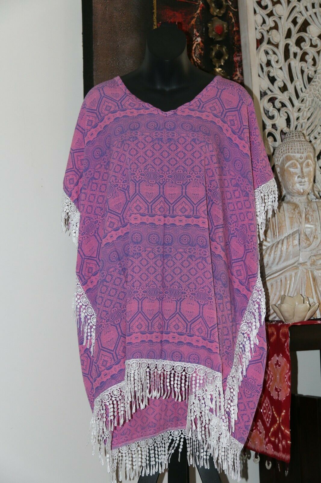 Balinese Short Kaftan - Short Dress / Long Top - MANY COLOURS AVAIL - One Size