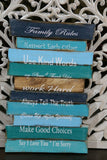NEW Balinese Hand Crafted FAMILY RULES Sign - 3 Nautical Colours Available
