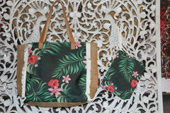 NEW Tropical Shoulder Bag + Purse / Make Up Bag set - Lovely Bright Colours