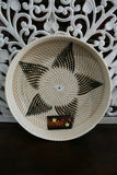 NEW Balinese Hand Woven Rattan Open Basket / Tray w/Motif - 2 sizes available