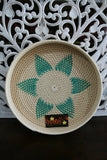 NEW Balinese Hand Woven Rattan Open Basket / Tray w/Motif - 2 sizes available