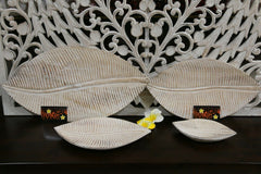 NEW Balinese Hand Carved Wooden Leaf Platter - 4 sizes available.