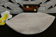 NEW Balinese Hand Carved Wooden Leaf Platter - 4 sizes available.