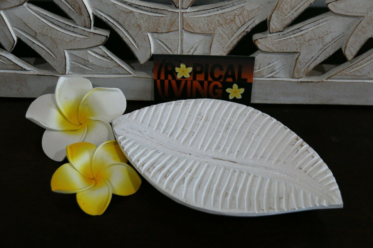 NEW Balinese Hand Carved Wooden Leaf Platter - 4 sizes available.