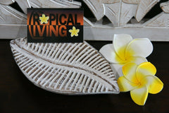 NEW Balinese Hand Carved Wooden Leaf Platter - 4 sizes available.