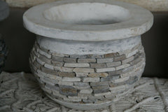 NEW Balinese Pebble  or Marble Chip Inlay Pots - Hand Crafted Bali Pots