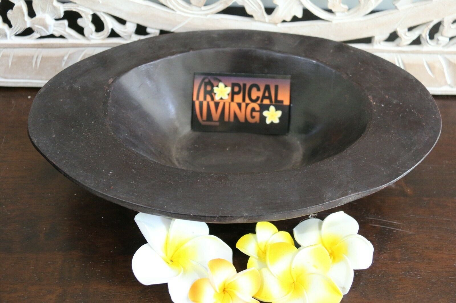 NEW Balinese Antique Style Boat Bowl - Bali handcrafted FEATURE Bowl