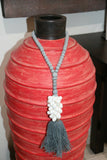 NEW Hand Crafted Balinese Wood Shell Necklace - Wood Bead/Shell Tassel Assorted