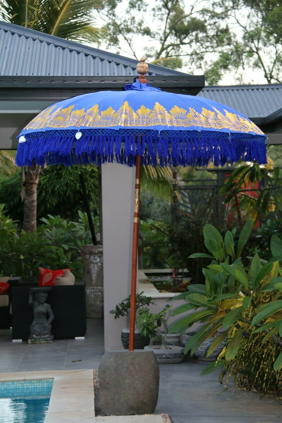 NEW Balinese 2m Single Ceremony Umbrella - Bali Umbrella - Balinese Garden Art