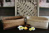 NEW Balinese Hand Crafted Woven Open Basket w/Rattan Trim - 2 Colours Avail