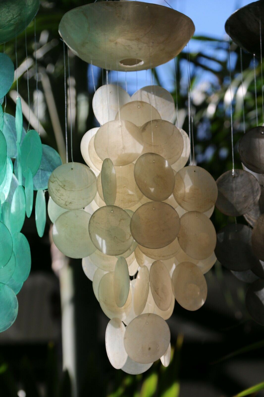 NEW Balinese Capiz Shell Mobile / Wind Chime - White / Sound GREAT!!