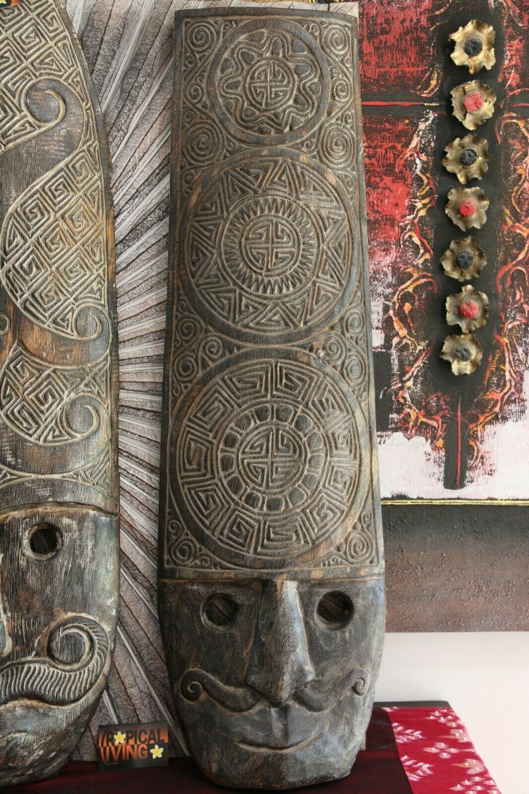 NEW Hand Carved TIMOR Tribal / Primitive Mask - Timor Art - Carved Wood Mask