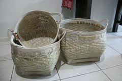 NEW Balinese Hand Woven Bamboo/Rattan Basket w/Handles - 3 sizes available