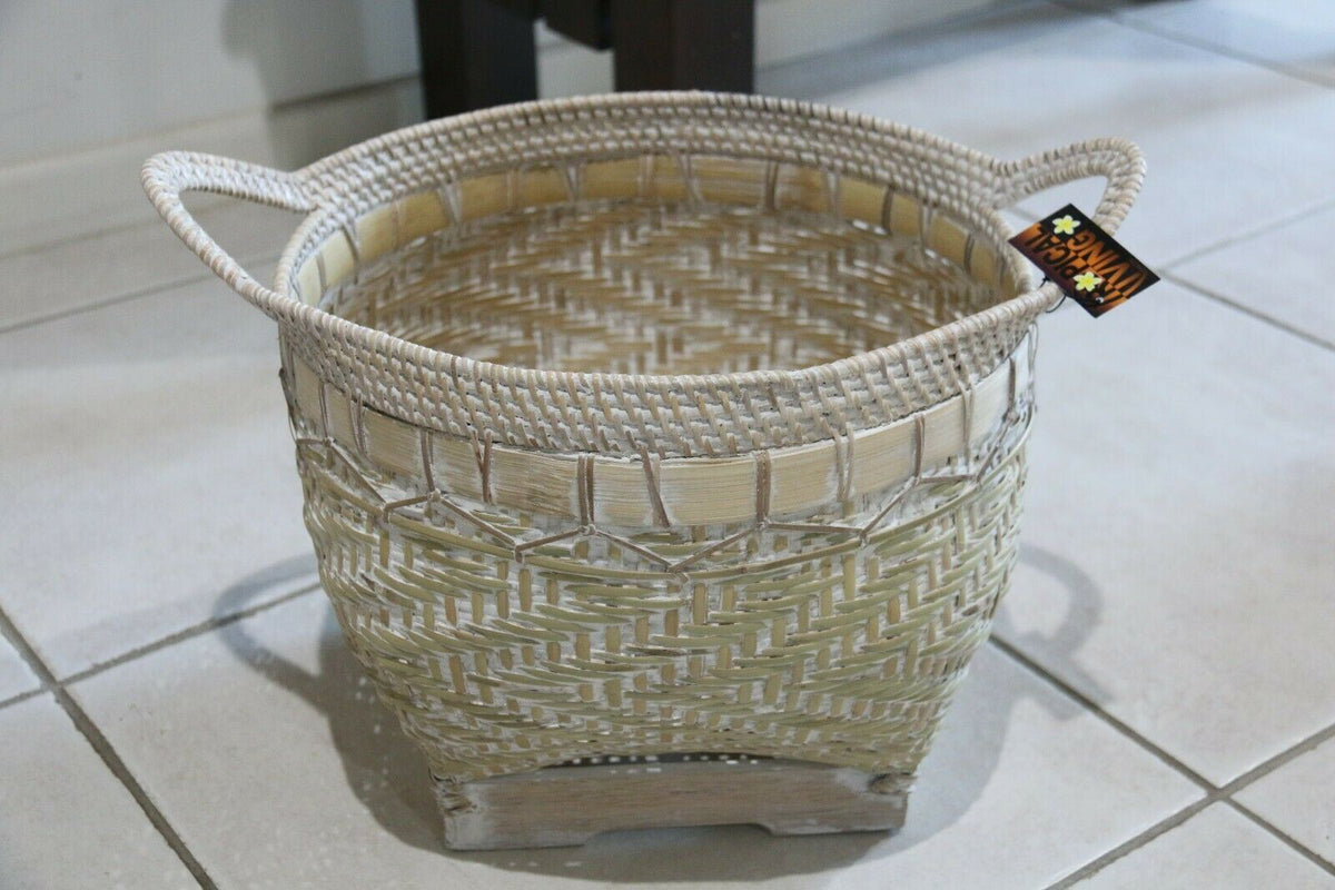 NEW Balinese Hand Woven Bamboo/Rattan Basket w/Handles - 3 sizes available