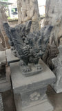 Traditional Cast Concrete Bali Lion Statue - Balinese Bali Lion w/Wings Statue