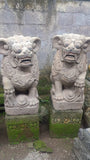 Set 2 Balinese Hand Crafted Paras Statues - Bali Lion Entry Statues