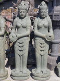 Set of 2 Hand Carved Quality Greenstone Balinese Dewi Statue/Water Feature 1.8m