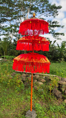 NEW Balinese Triple Ceremony Umbrella - Bali Umbrella - Balinese Garden Art