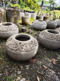 NEW Balinese Hand Crafted Paras Donut Pot - Bali Feature Pot - Carved Bali Pot