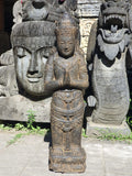 Hand Carved Polished Greenstone Dewi Statue 80cm - Bali Dewi Garden Statue