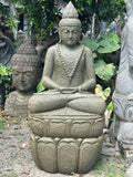 Quality Greenstone Balinese Buddha Statue - Bali Meditation Buddha 1.5m tall