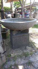 Balinese Hand Crafted Concrete Water Bowl - Pot - Bird Bath - Bali Bird Bath