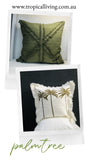Balinese Linen Palm Tree Cushion Cover 40x40cm Sage Green - Bali Cushion Cover