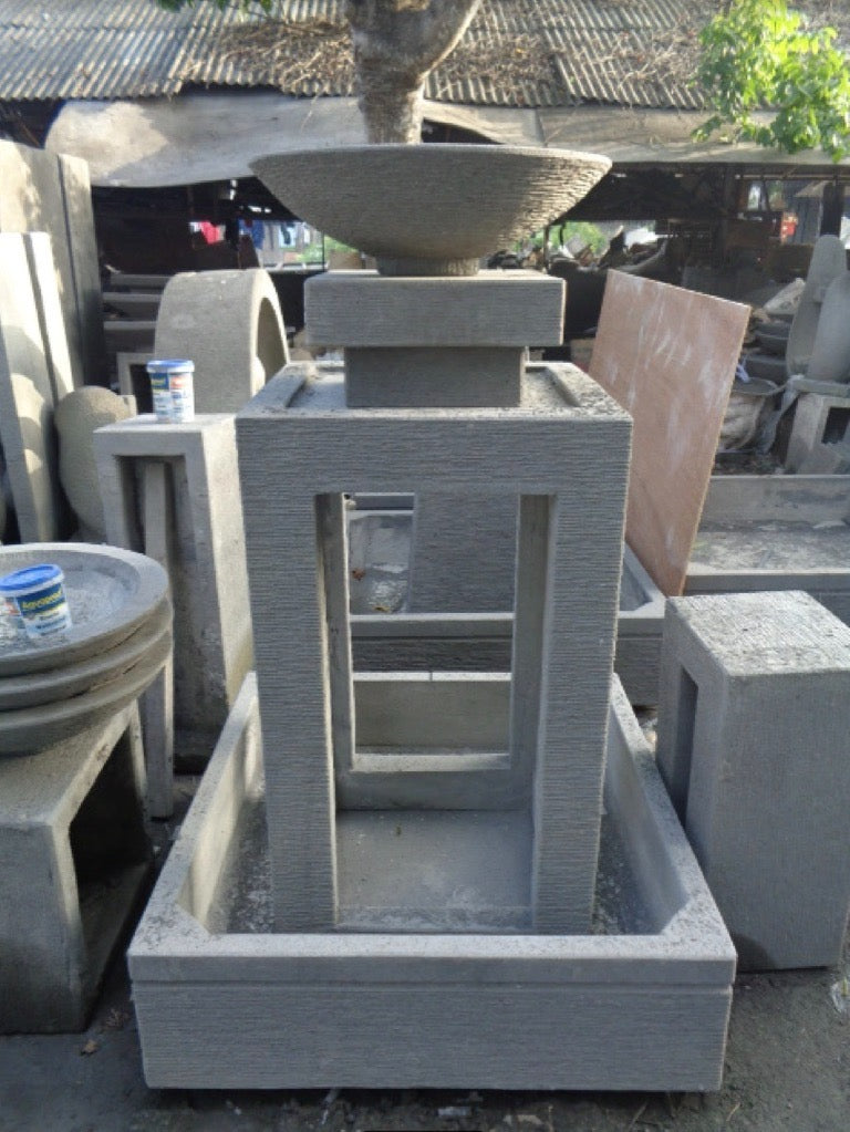 NEW Balinese Modern 4 Column Water Feature - Bali Water Feature - Bali Garden