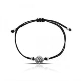 925 Sterling Silver Lotus Charm Bracelet - Balinese Style Jewellery