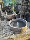NEW Balinese Hand Crafted River Stone Bowl LARGE - Bali Feature Pot / Water Bowl