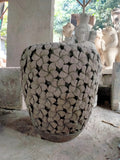 NEW Balinese Hand Carved & Crafted Frangipani Pot - Bali Frangipani Feature Pot